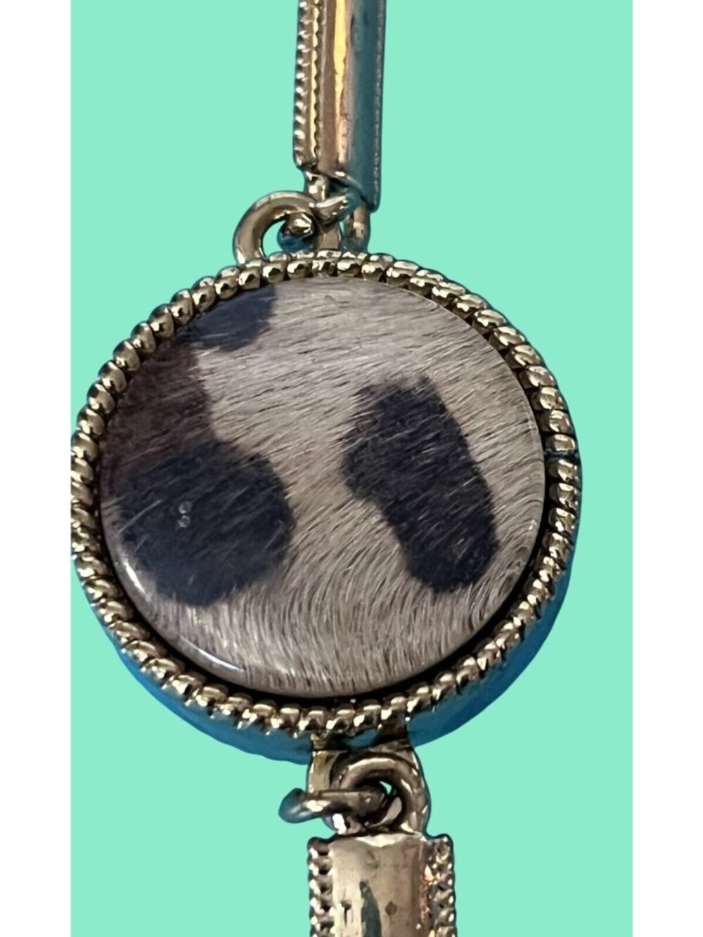 Vintage Chico's Gold-Toned Tassel Necklace With Faux Tortoise and animal print - Picture 12 of 12
